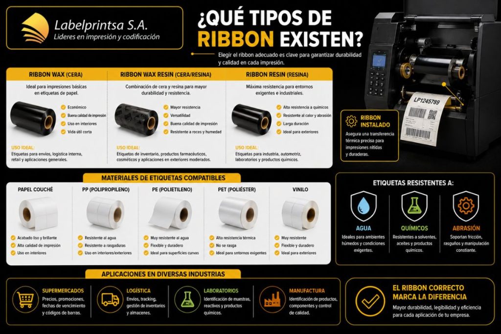 ¿Qué tipos de ribbon existen?