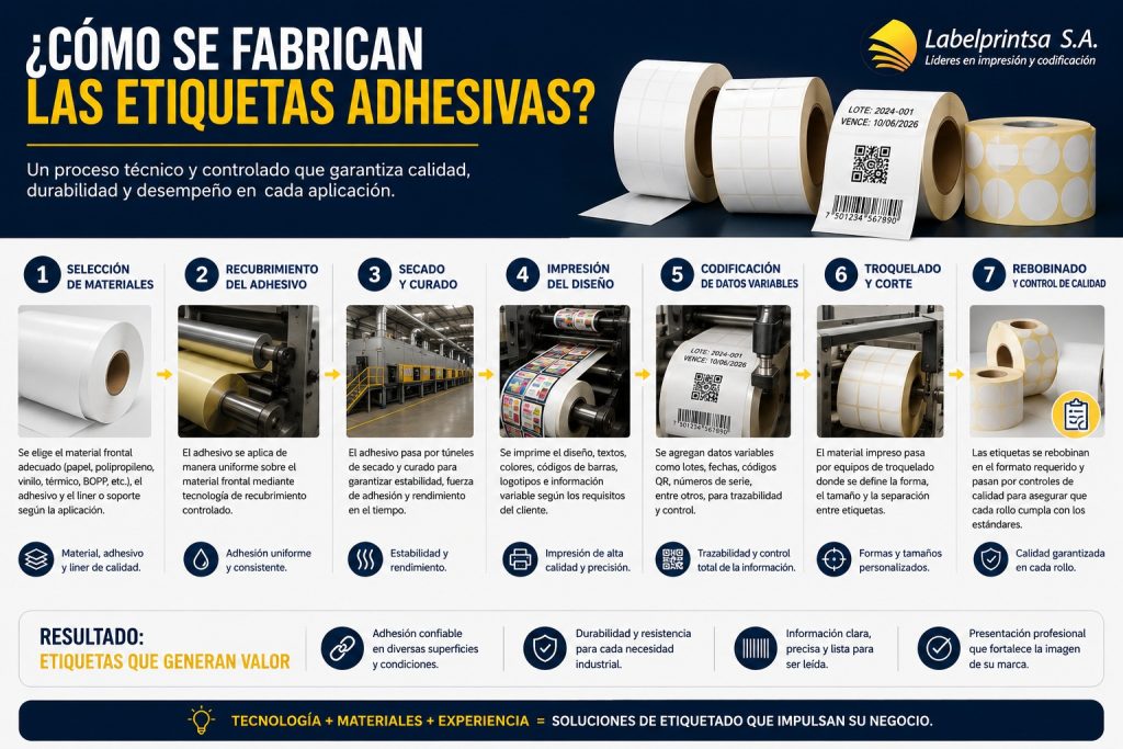¿Cómo se fabrican las etiquetas adhesivas?