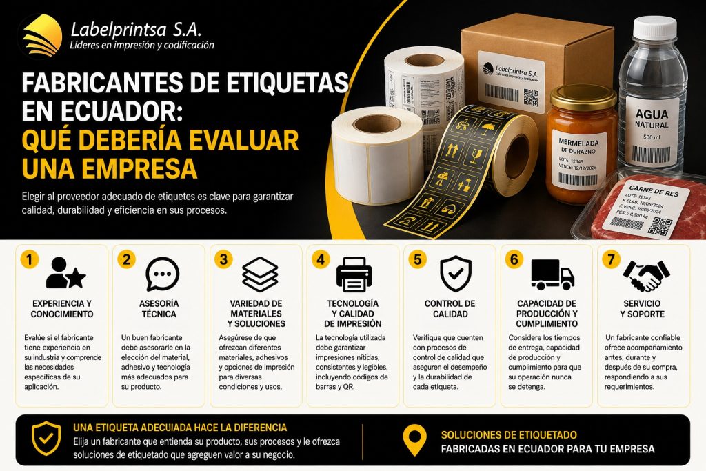 Fabricantes de etiquetas en Ecuador: qué debería evaluar una empresa