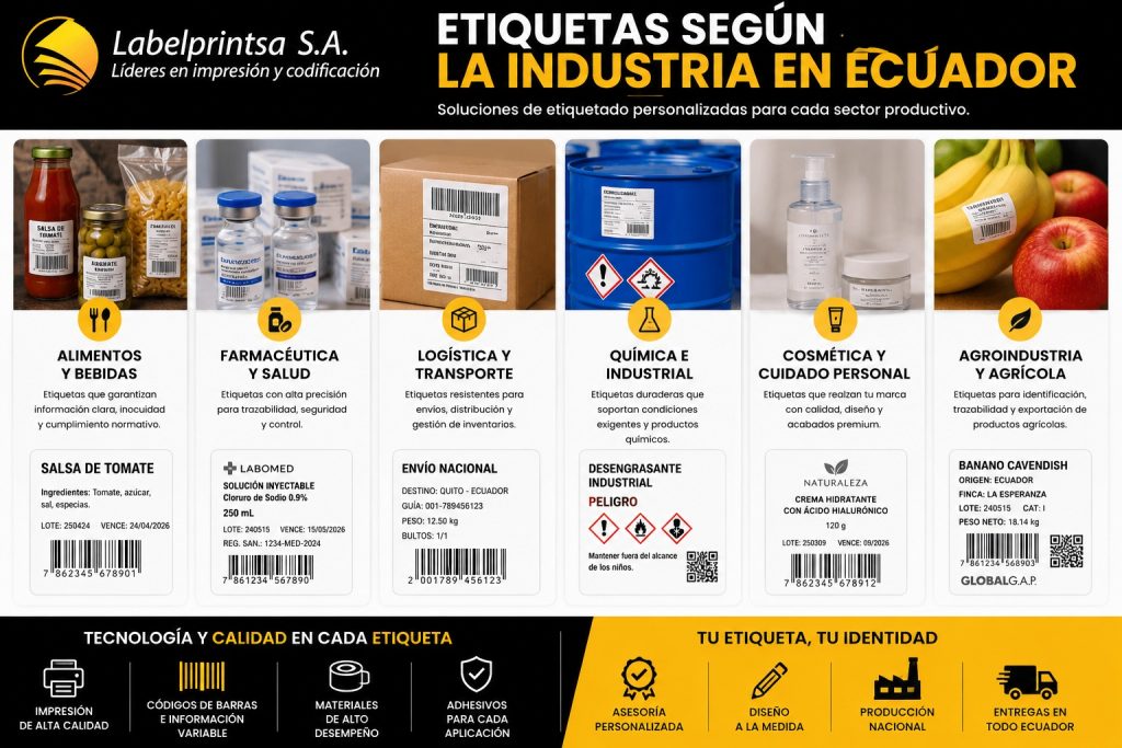 etiquetas segun la industria en ecuador