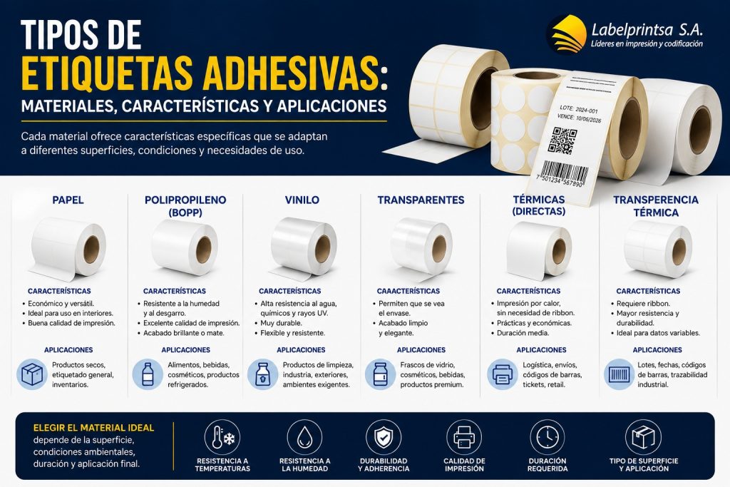 tipos de etiquetas adhesivas